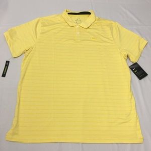 Nike Dri Fit Yellow Striped Polo XL Golf Shirt